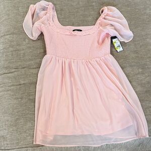 BCBG Blush Pink Mini Dress with Puff Sleeves